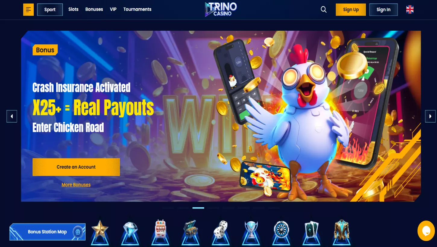 Κύρια σελίδα του Trino Casino